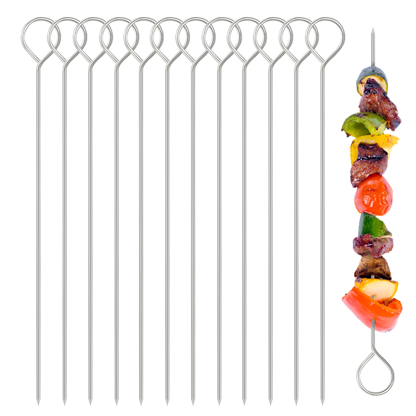 Kitchen Gadgets Under $10 - 10/12 adet Paslanmaz Çelik Barbekü Şiş