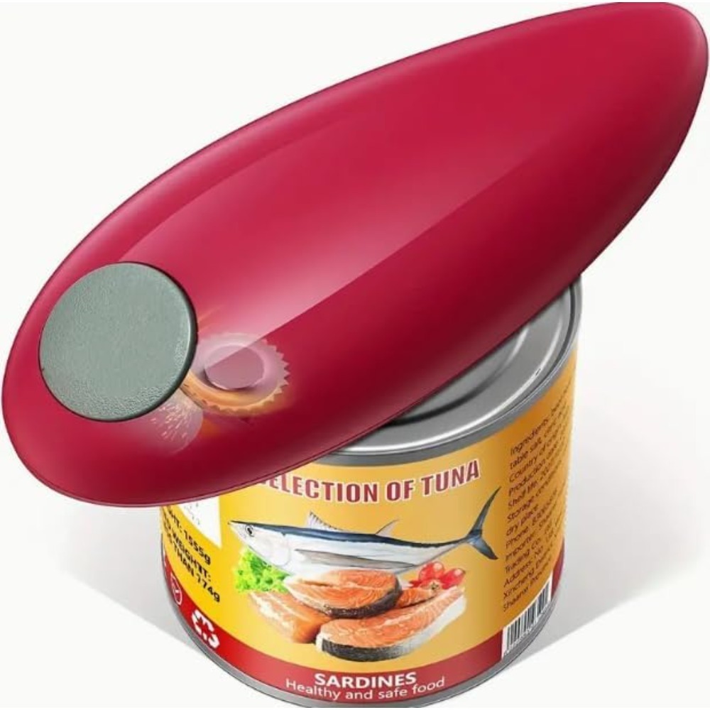 Electric Can Opener - 1 adet kırmızı elektrik konserve açacağı