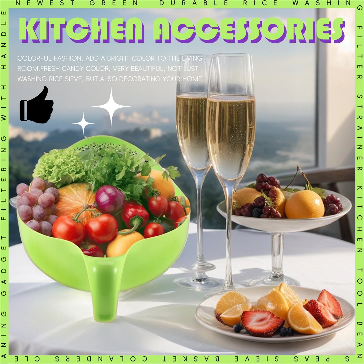 Kitchen Gadgets Rice Filter - ABZT Pirinç Yıkama Filtresi Süzgeci Mutfak