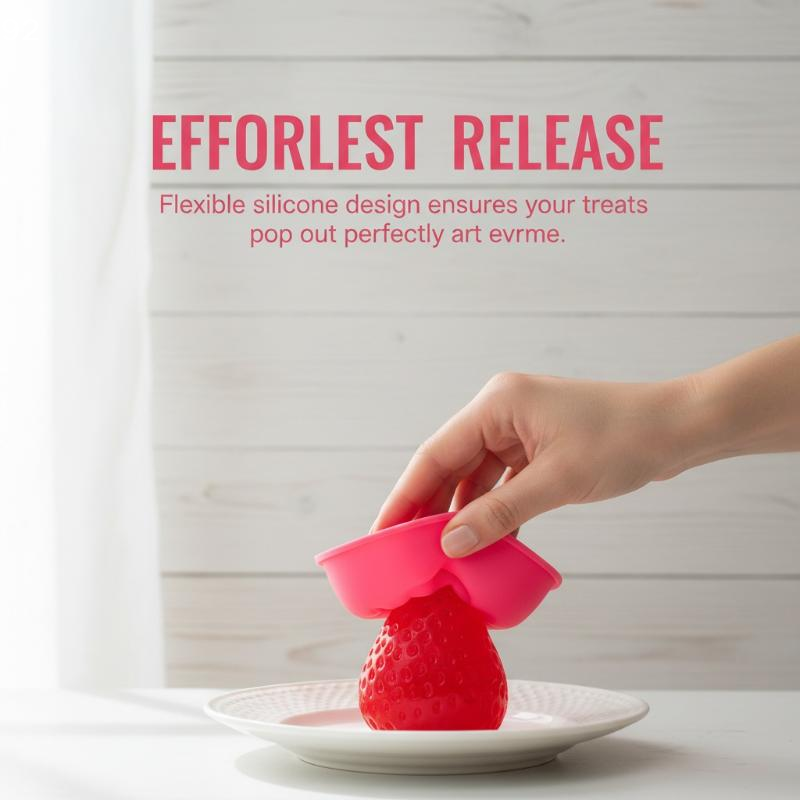 Silicone Mold Baking - Meyve Çilekli Tatlı Mus Kek Kalıbı