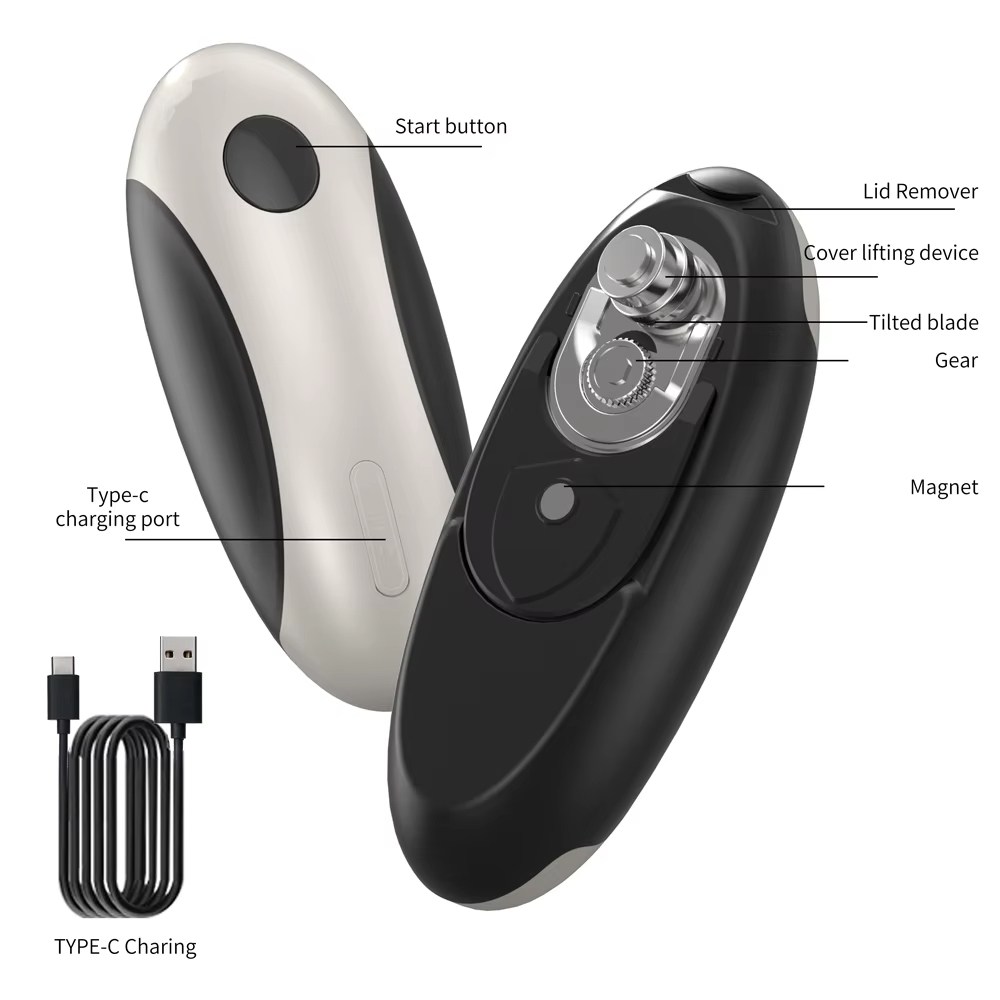 Electric Can Opener - Taşınabilir Şarj Edilebilir Mutfak Kullanımına Uygun