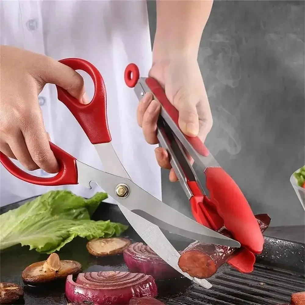 Korean Kitchen Gadgets - Paslanmaz Çelik Barbekü Makas Klip Seti