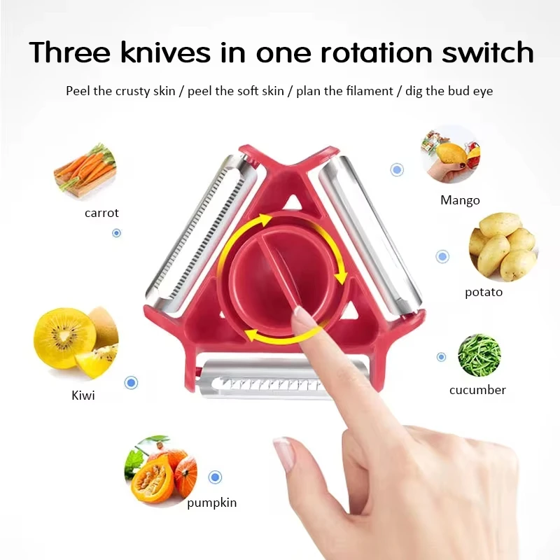 Kitchen Gadgets Vegetable Cutter - 1 adet üçlü soyucu seti sebze