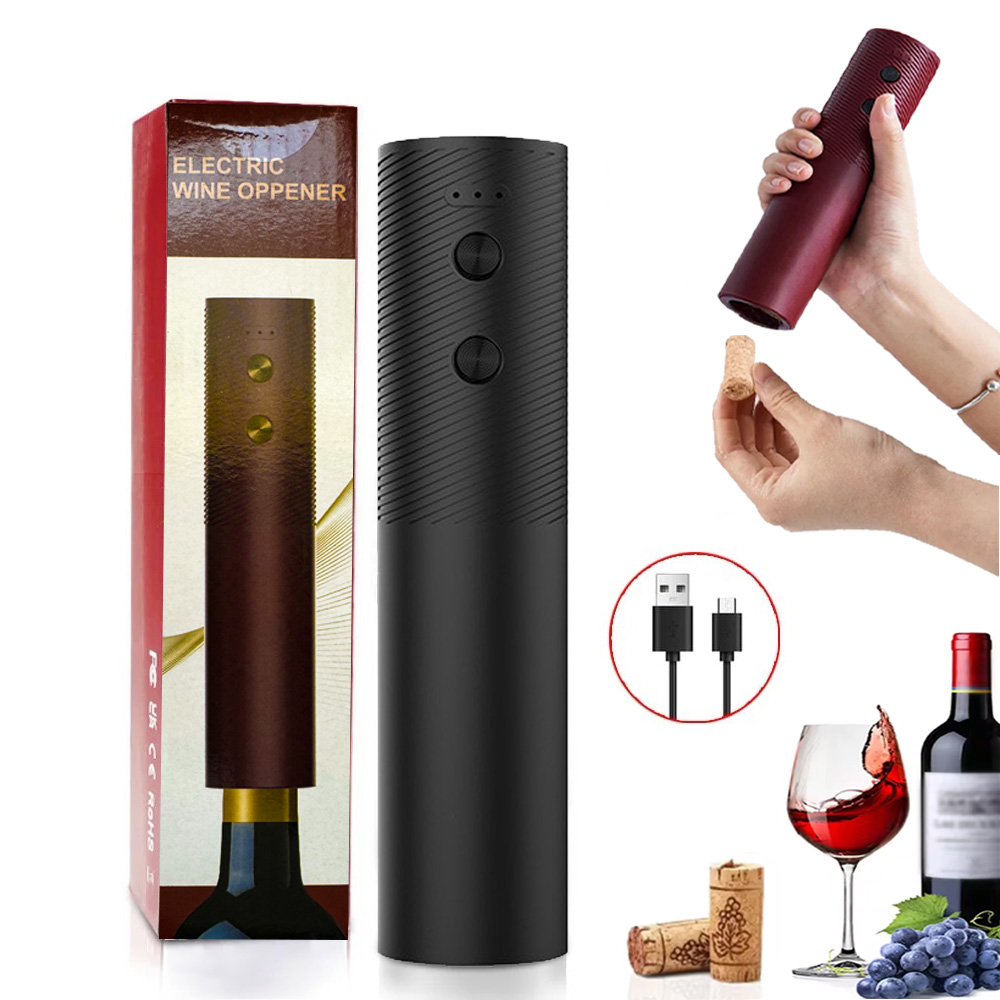 Electric Can Opener - Elektrikli Şarap Şişe Açacağı Otomatik Kırmızı