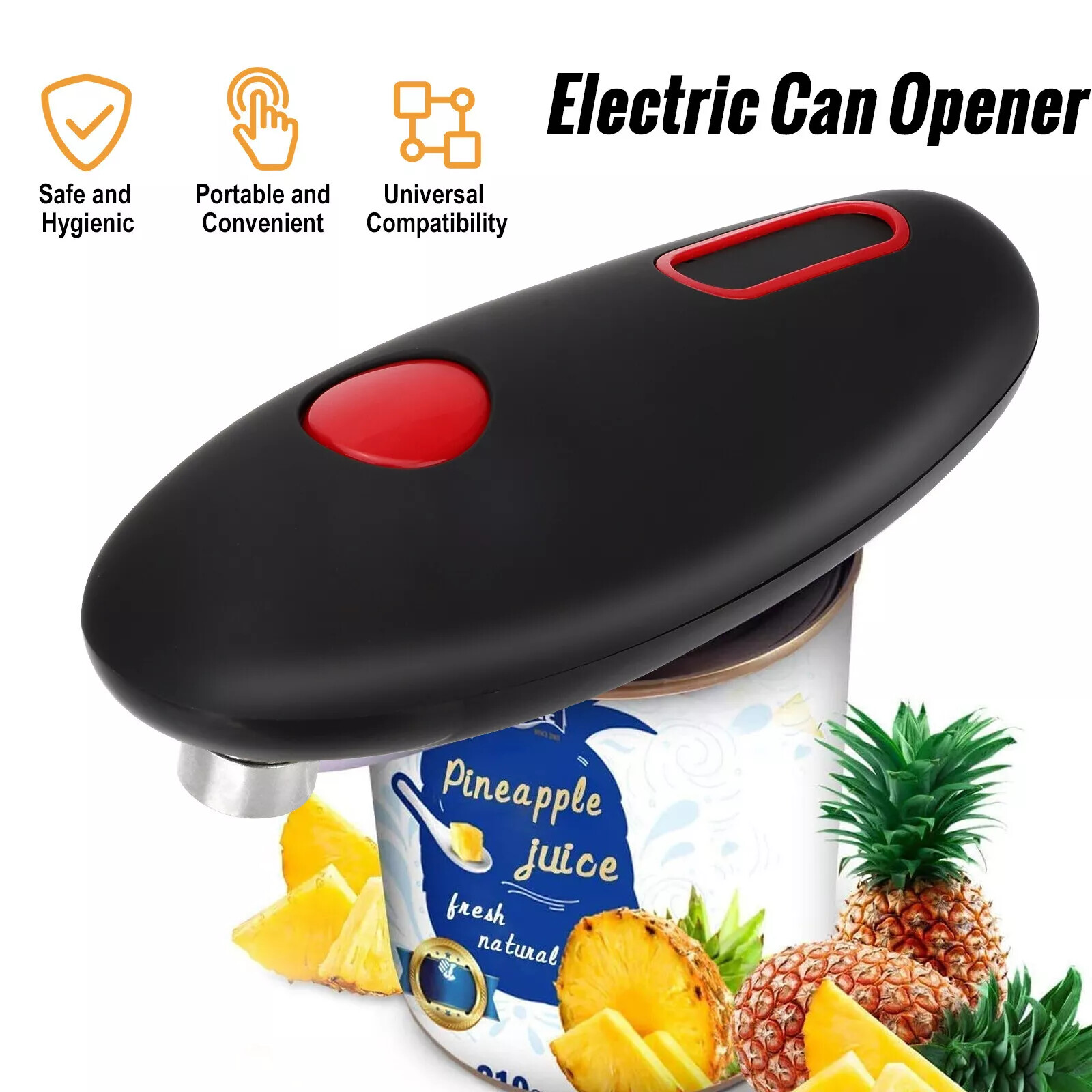 Electric Can Opener - Elektrikli Ticari Konserve Açacağı Düz Kenarlı