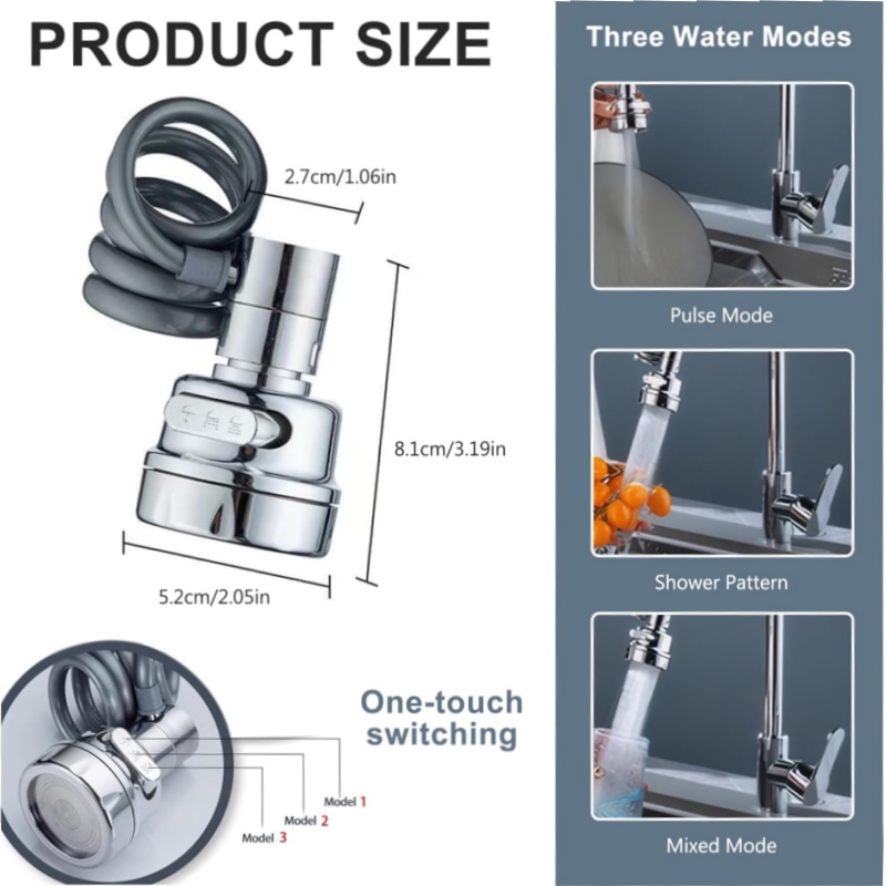 Yeni 3 Mod lavabo musluğu 360  - Kitchen Gadgets Must Have incelemesi ve fiyatı